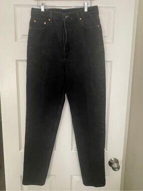 👖Levi's Original Tapered Fit Tapered Leg Black Premium Denim Jeans Size 14 Long👖